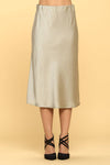 Made in USA Solid Satin Midi Skirt - premium quality - Sadie's Shop