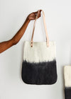 Premium tote bag with leather handles - sustainable everyday luxury - Kanju Interiors