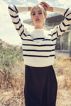 profile-nyc STRIPED SWEATER BLACK /IVORY - premium quality - profile-nyc
