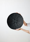 Hand-Painted Black Binga Flat Basket - premium quality - Kanju Interiors