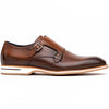55-103-BRN LEGERRA Hand Burnished Italian Calfskin Monkstrap, Brown - premium quality - Zelli Italia