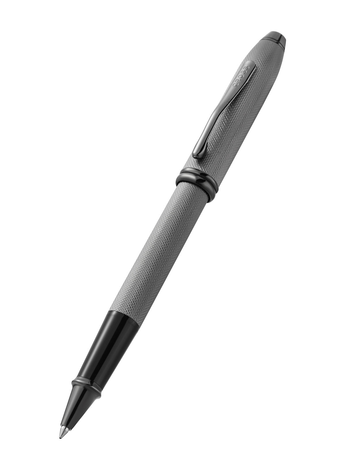 Lifestyle photo showing A.T. Cross Townsend Polished Slate Gray Engraved Diamond Pattern  in use - A.T. Cross
