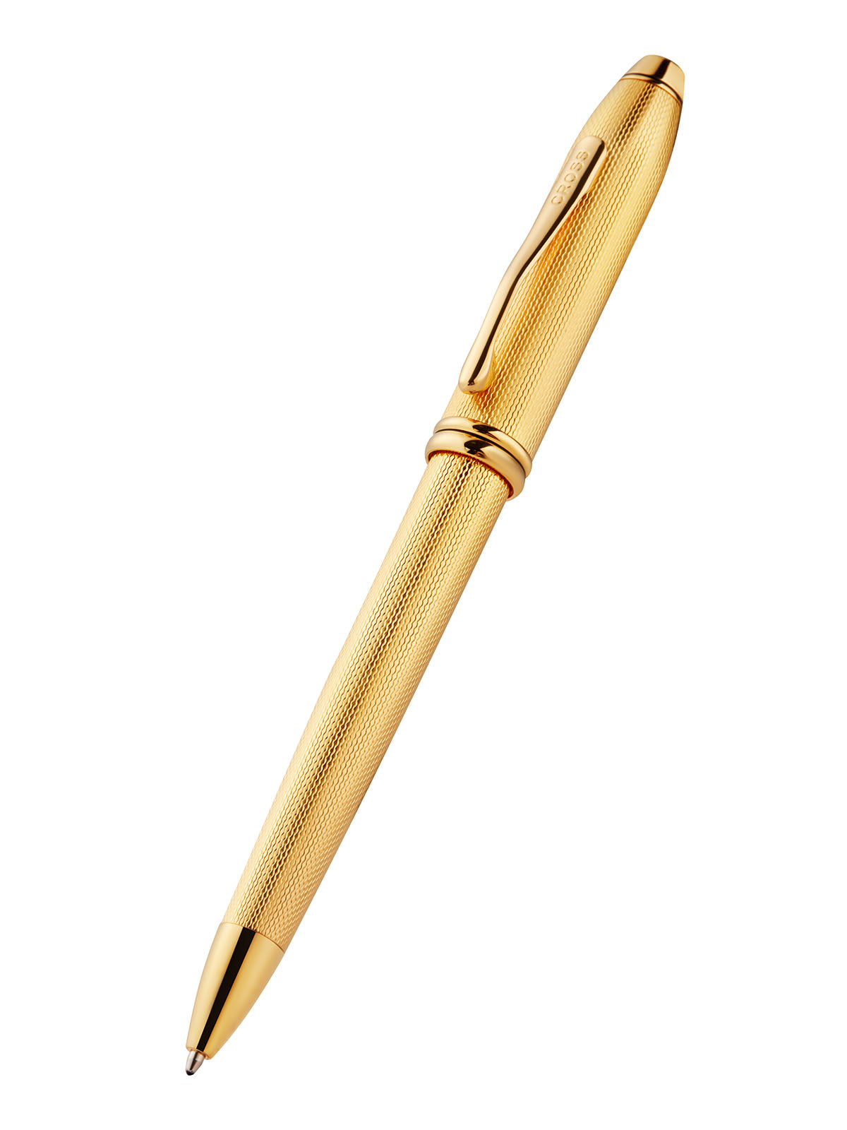 Product view 4 - A.T. Cross Townsend Polished 23KT Gold Plated Engraved Diamond Pattern - A.T. Cross