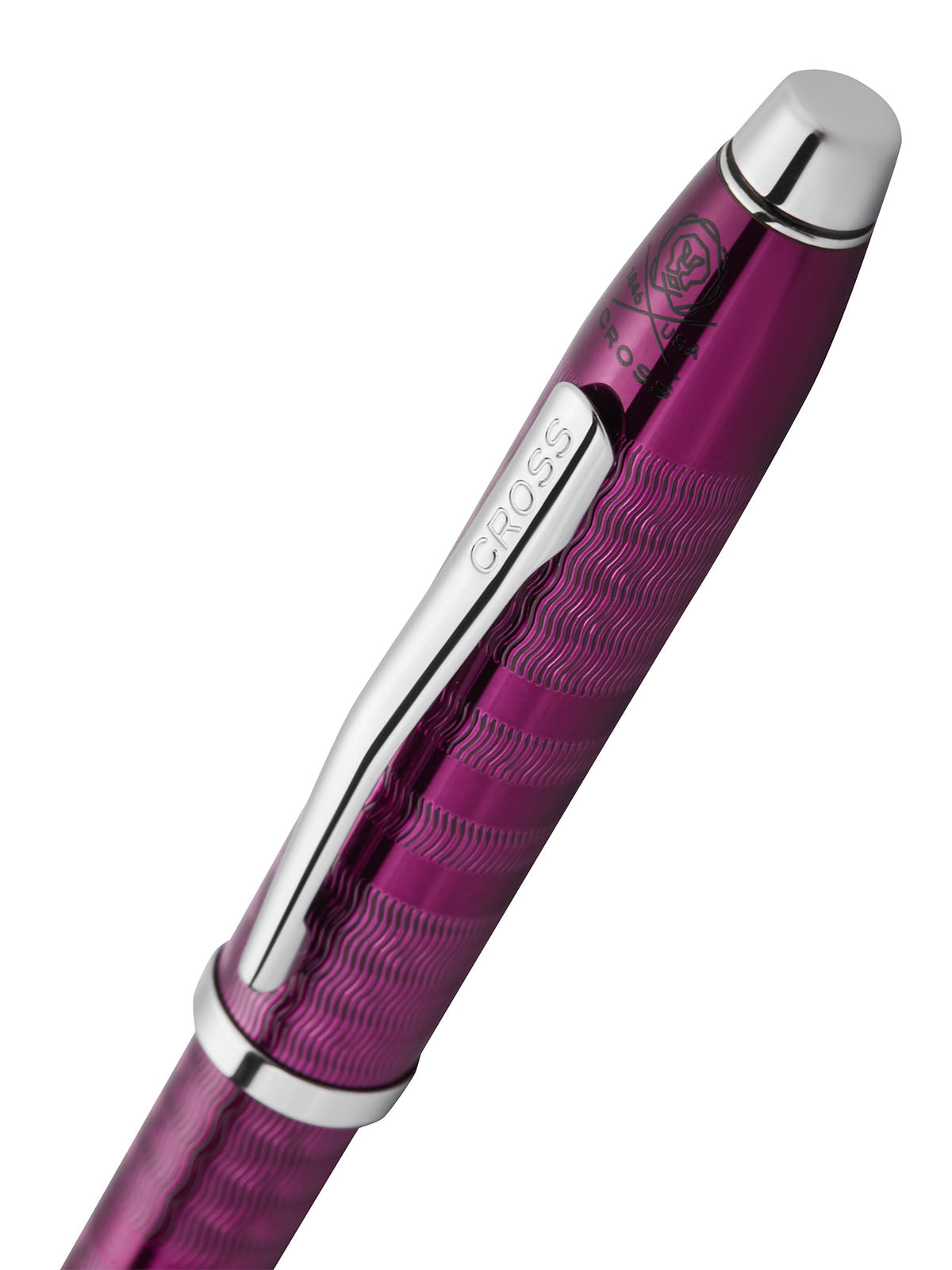 Close-up detail showing quality craftsmanship and materials - A.T. Cross Century II Midnight Plum Rollerball Pen - Natural