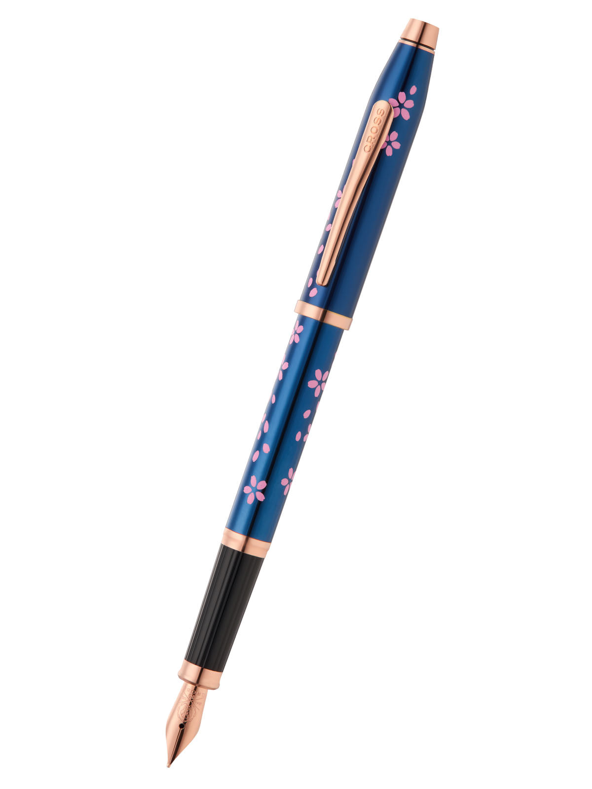 A.T. Cross Century II Cherry Blossom Translucent Blue Lacquer Medium N - premium quality - A.T. Cross