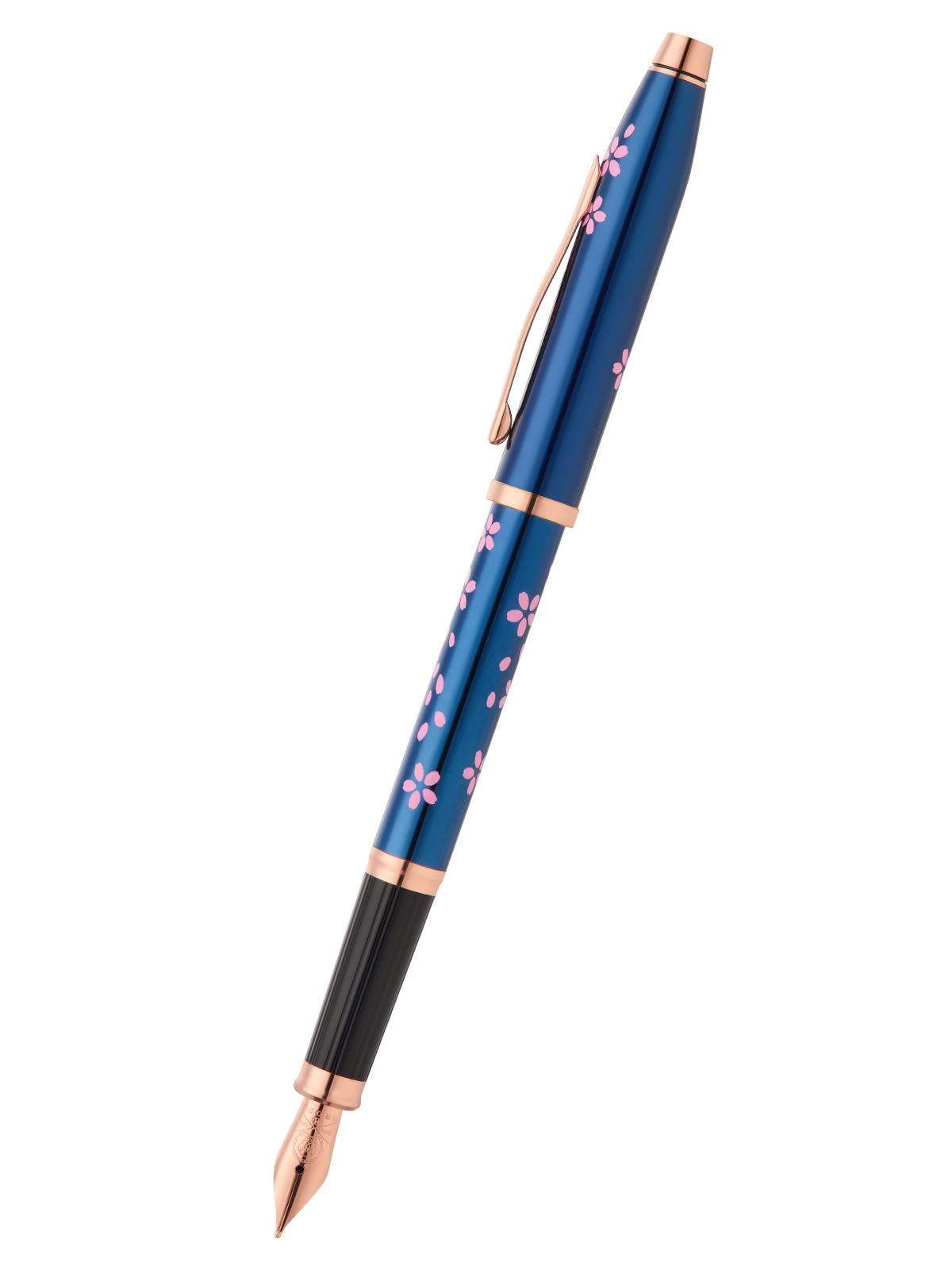 Lifestyle photo showing A.T. Cross Century II Cherry Blossom Translucent Blue Lacquer Med in use - A.T. Cross