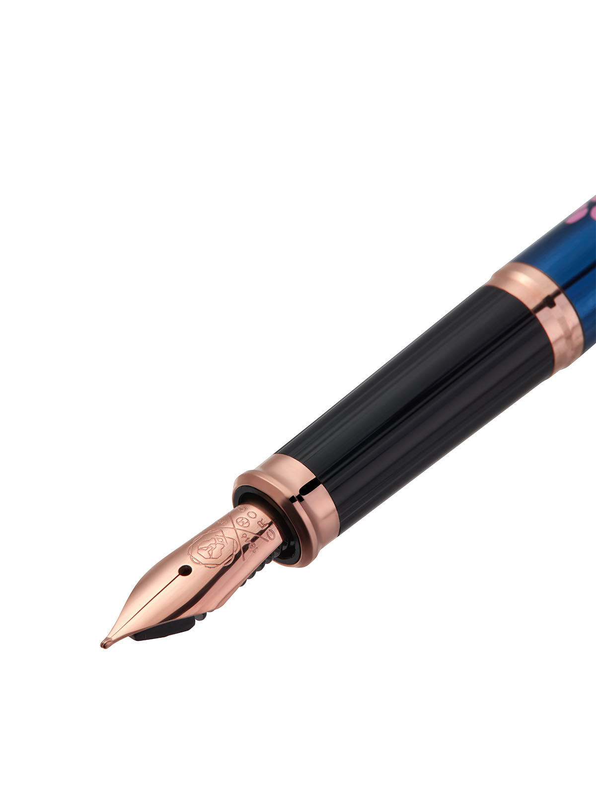 Close-up detail showing quality craftsmanship and materials - A.T. Cross Century II Cherry Blossom Translucent Blue Lacque