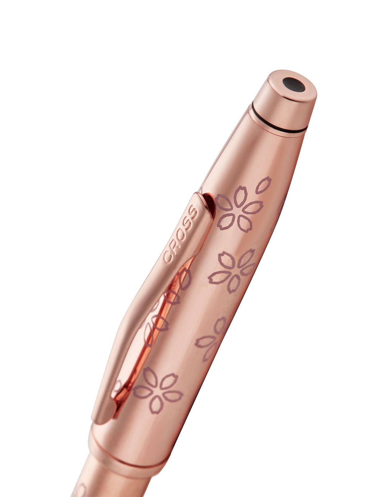 Close-up detail showing quality craftsmanship and materials - A.T. Cross Century II Cherry Blossom Rose Gold Plated Ballpo