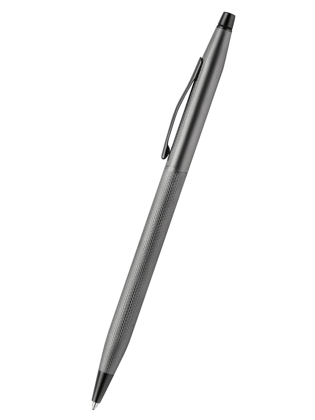 Lifestyle photo showing A.T. Cross Classic Century Slate Gray Engraved Diamond Pattern Ba in use - A.T. Cross