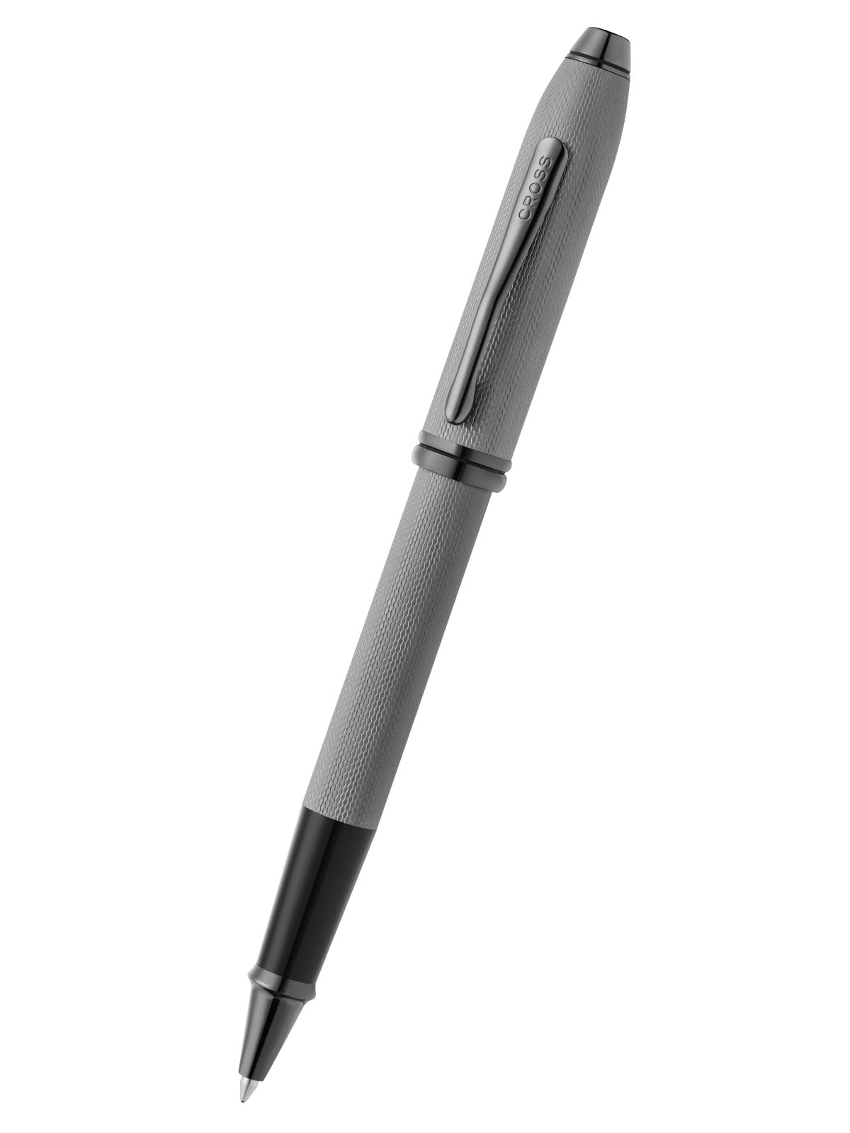 A.T. Cross Townsend Polished Slate Gray Engraved Diamond Pattern with - premium quality - A.T. Cross