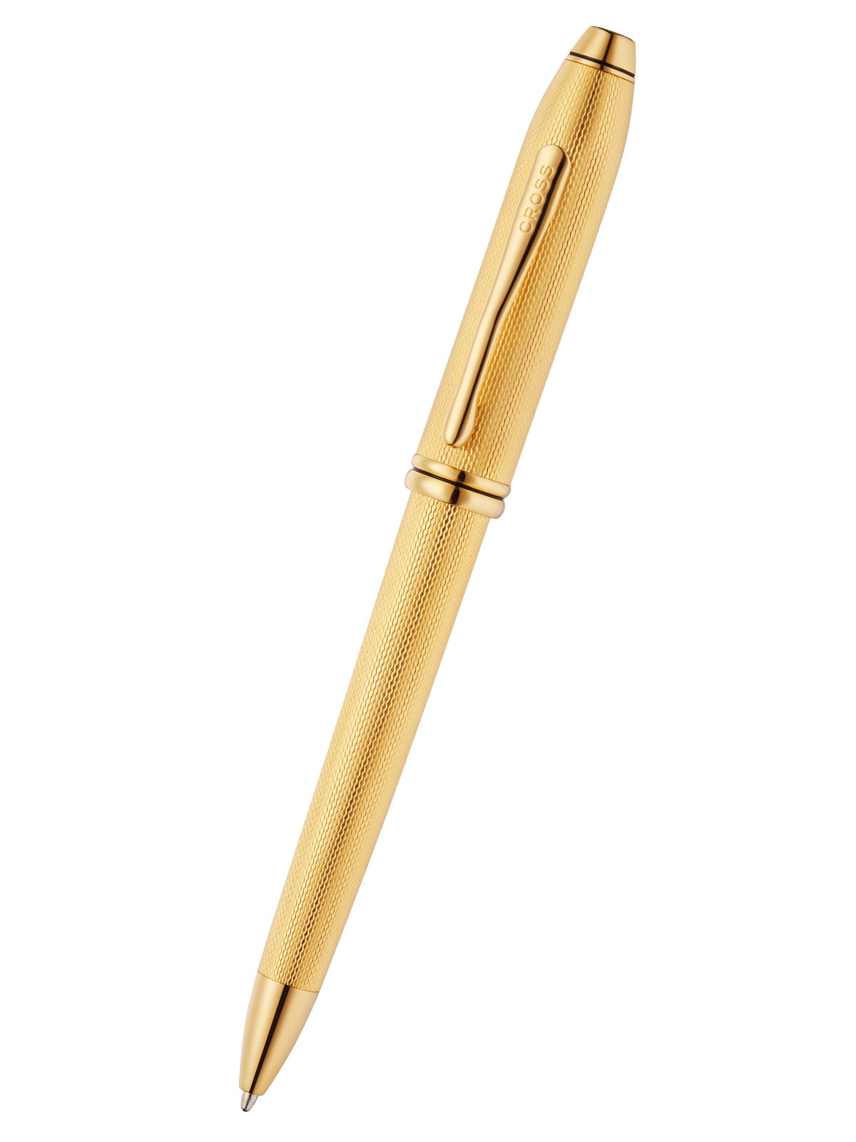 A.T. Cross Townsend Polished 23KT Gold Plated Engraved Diamond Pattern - premium quality - A.T. Cross