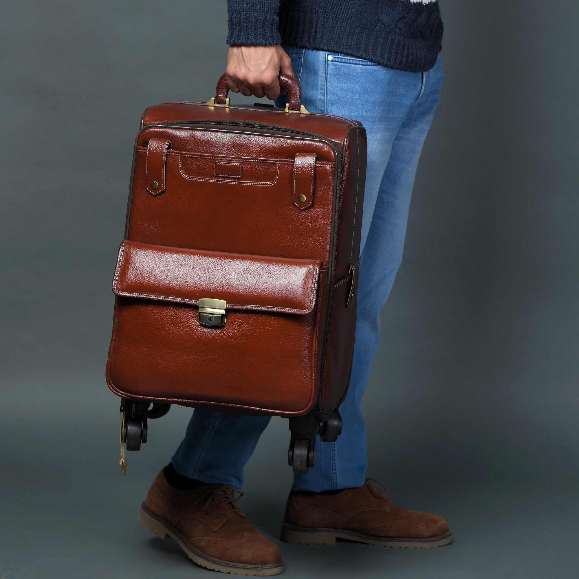 Product view 4 - Leather Carry-On Trolly Bag - Classy Leather Bags