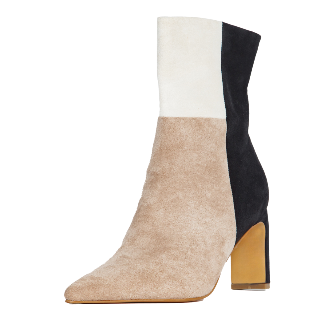 Close-up detail showing quality craftsmanship and materials - Simone Booties Nude