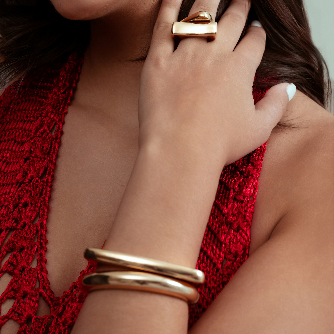 Close-up detail showing quality craftsmanship and materials - Isabella Gold Bracelet