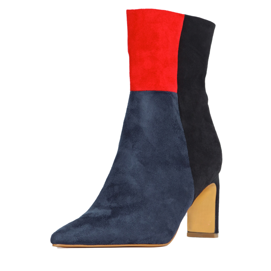 Close-up detail showing quality craftsmanship and materials - Simone Booties Red