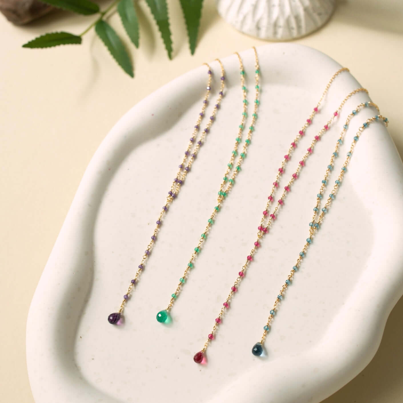 Close-up detail showing quality craftsmanship and materials - PARKEN JEWELRY Pink Tourmaline Quartz Kensington Necklace