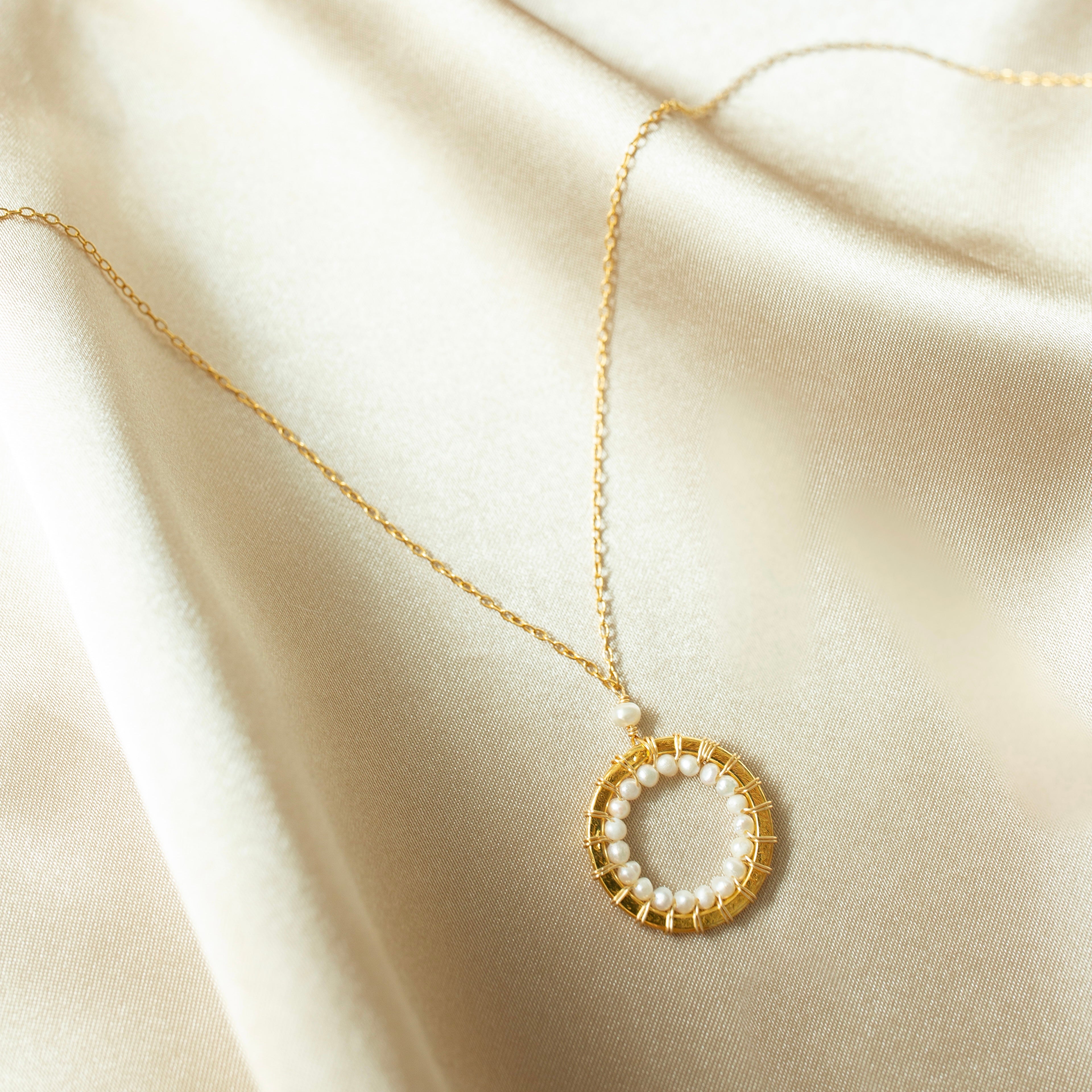 Product view 6 - PARKEN JEWELRY Pearl, Labradorite and Black Spinel Halo Mini Gold Pend - PARKEN JEWELRY