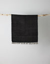 Herringbone Black Cotton Mat - premium quality - Kanju Interiors