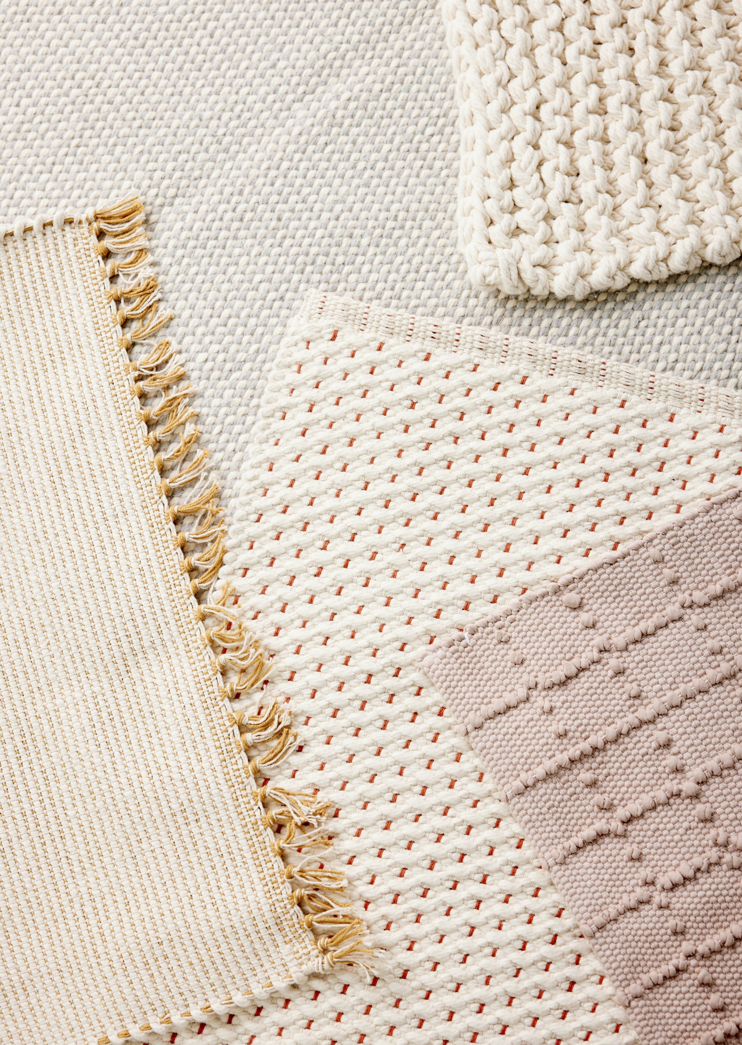 Lifestyle photo showing Terracotta Luxe Hand-Loomed Cotton Twill Mat in use - Kanju Interiors