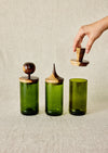 Wooden Topped Green Apothecary Jars - premium quality - Kanju Interiors