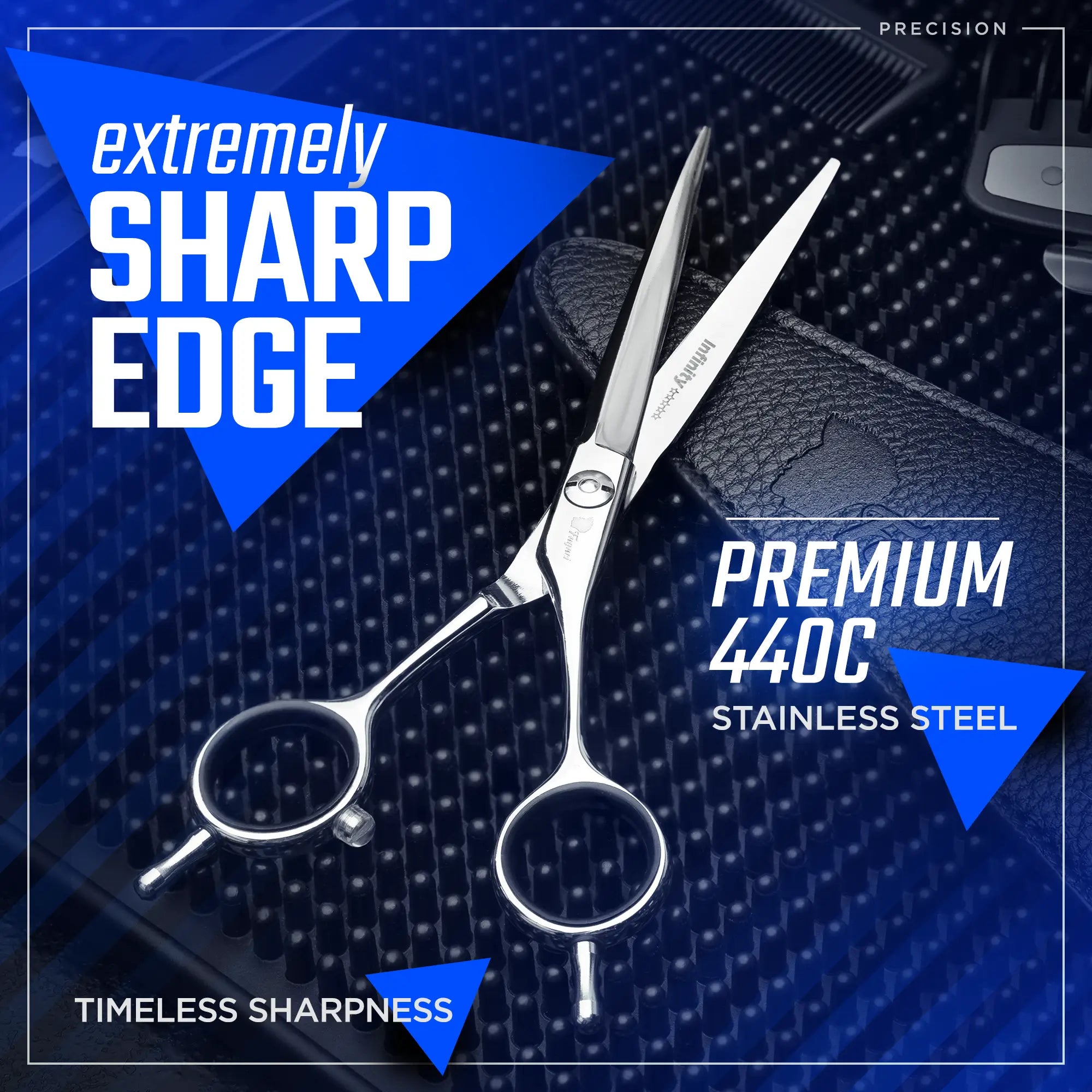 Close-up detail showing quality craftsmanship and materials - INFINITY SHEARS