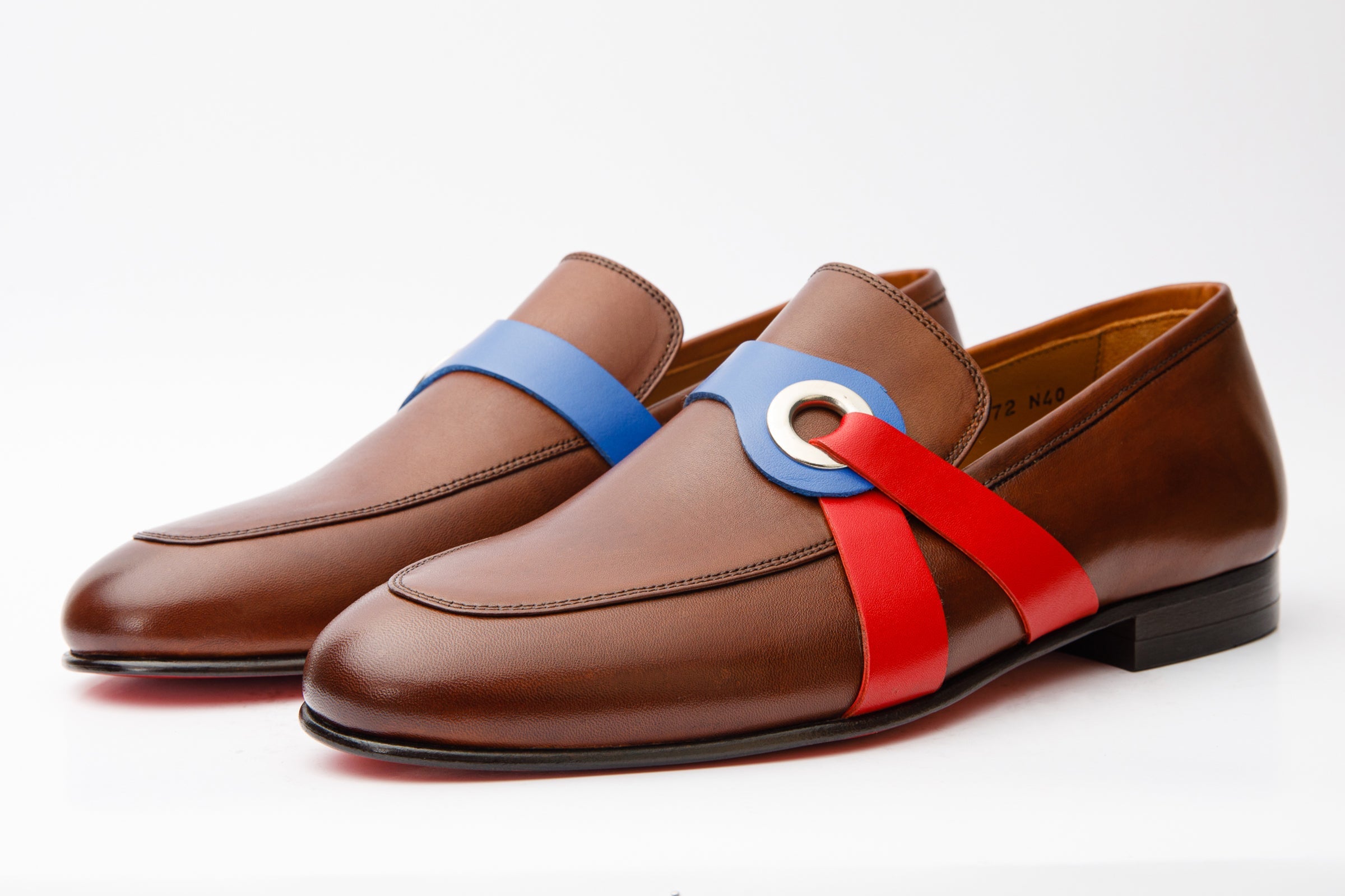 Close-up detail showing quality craftsmanship and materials - Vinci Leather Shoes The Jackie Tan Bit Dress Loafer Limited 
