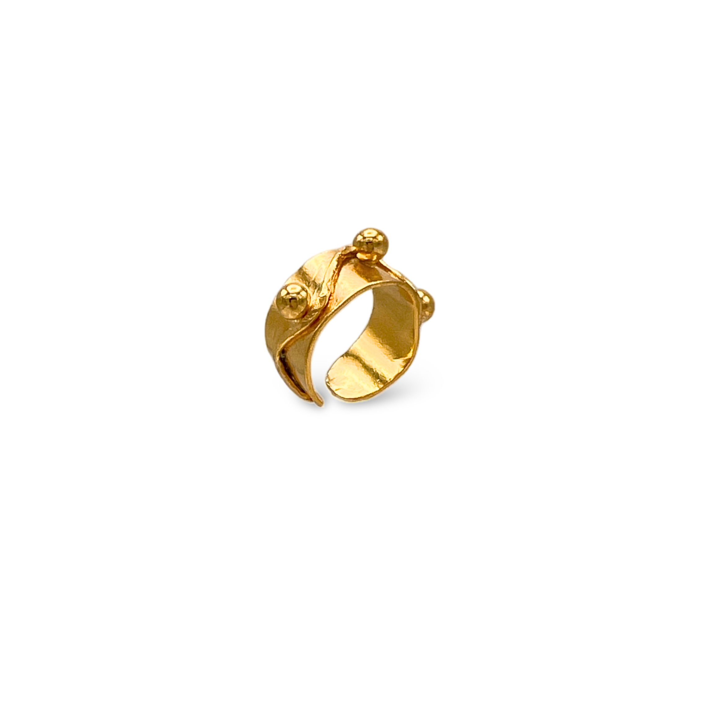 Close-up detail showing quality craftsmanship and materials - Gold Chivalry Ring