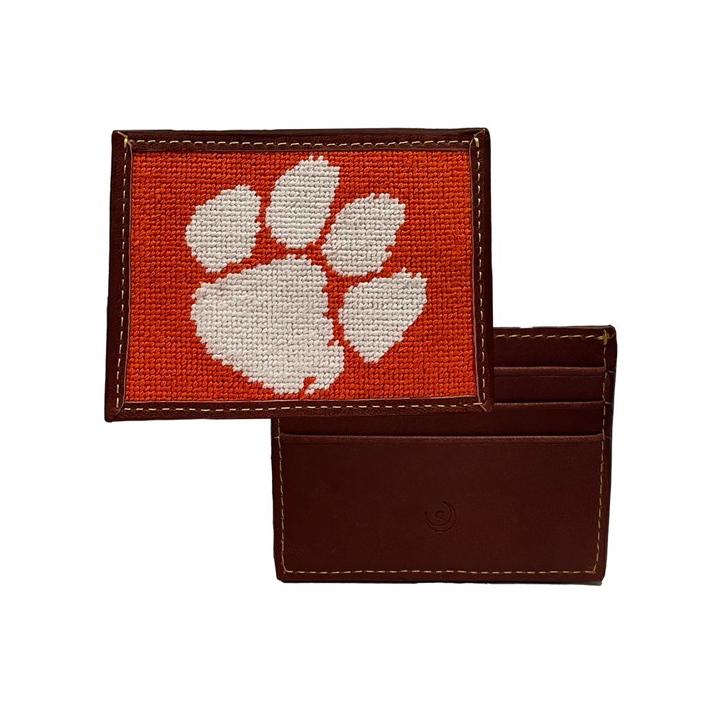 Product view 4 - Charleston Belt Clemson University Logo Card Wallet - Natural Left-Han - Charleston Belt
