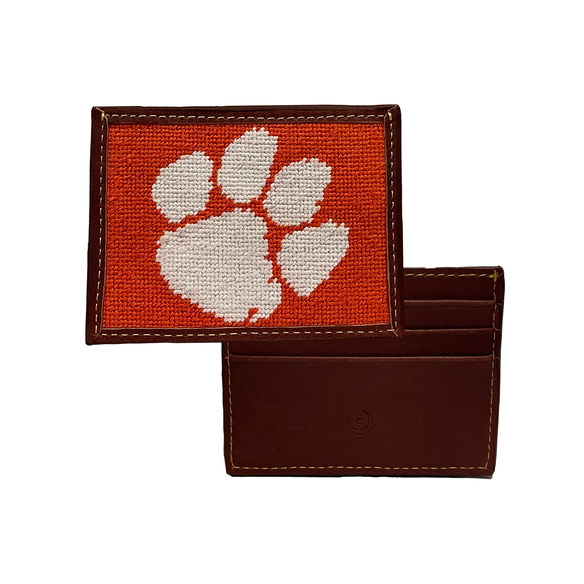Product view 4 - Charleston Belt Clemson University Logo Card Wallet - Natural Left-Han - Charleston Belt