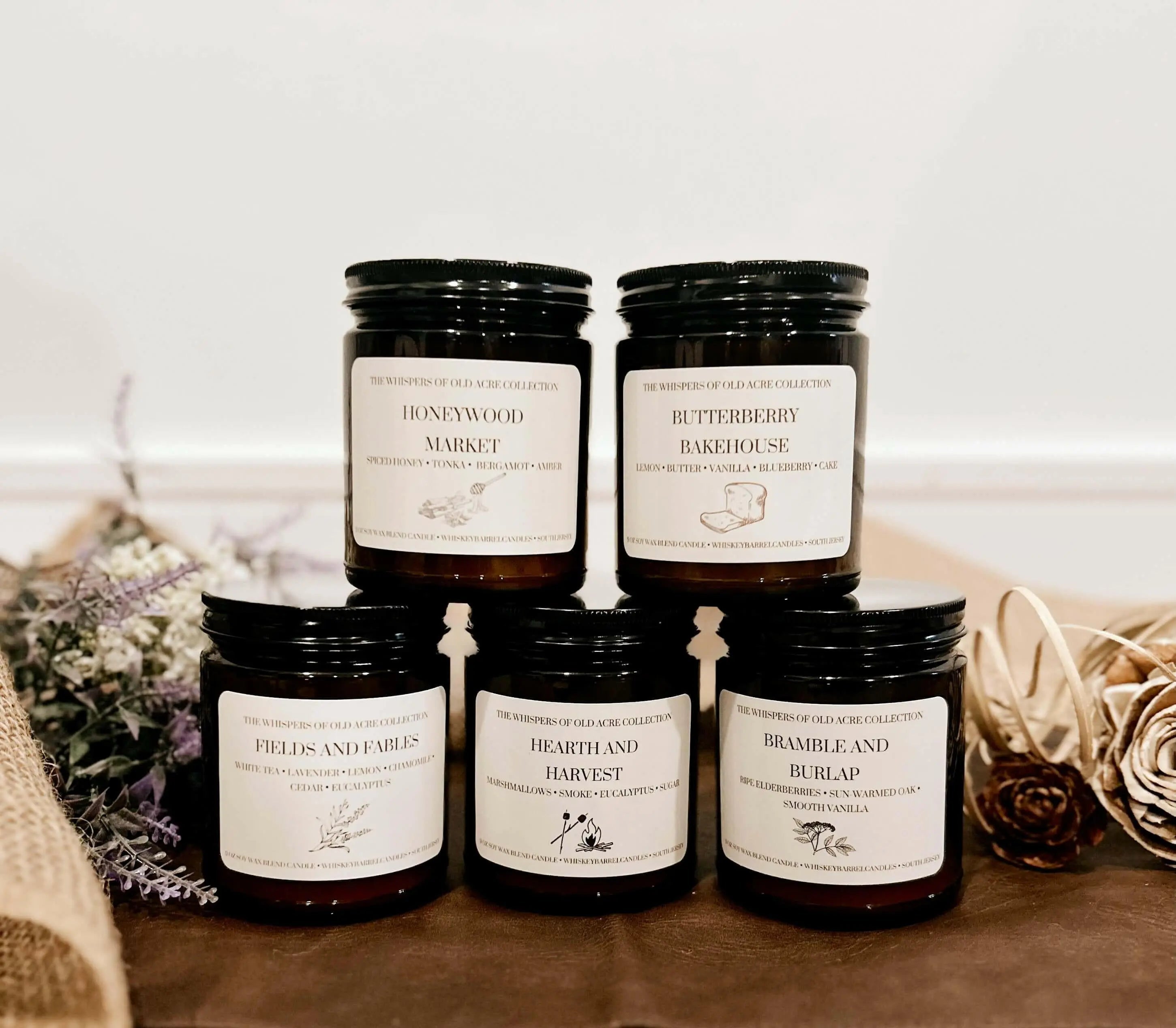 The Whispers of Old Acre Collection - premium quality - Whiskey Barrel Candles