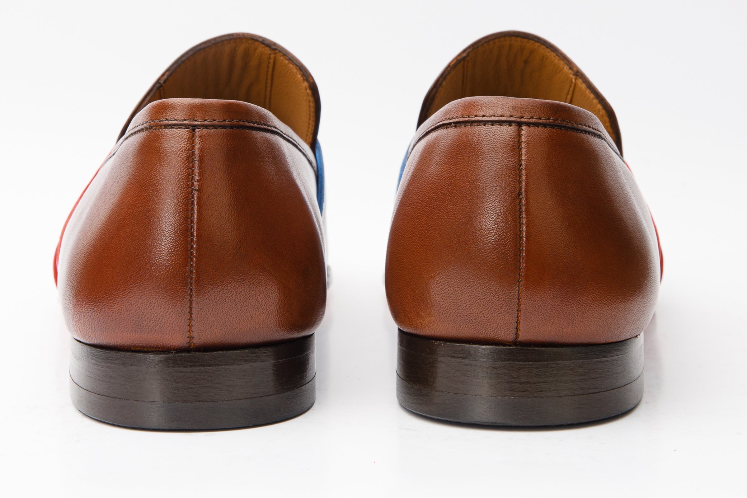 Lifestyle photo showing Vinci Leather Shoes The Jackie Tan Bit Dress Loafer Limited Editi in use - Vinci Leather Shoes
