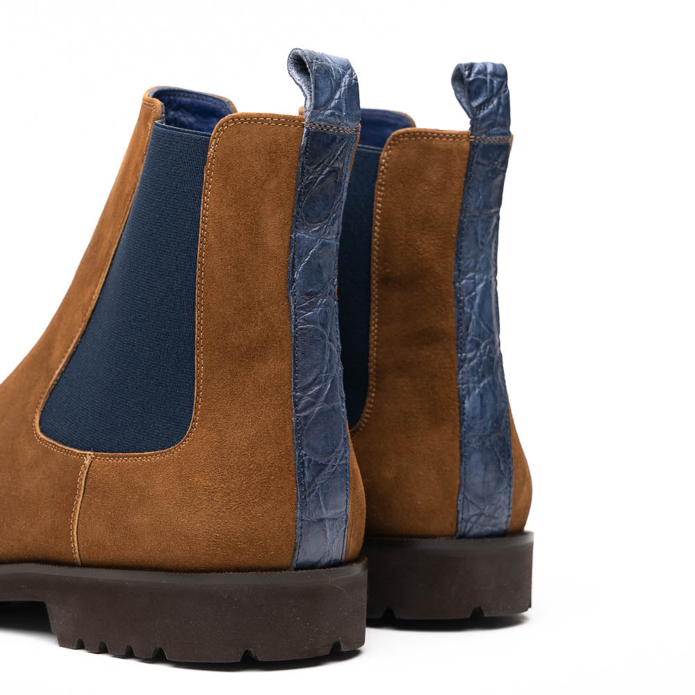 Product view 5 - 46-210-CGN GIANNA Suede Chelsea Boot, Cognac - Zelli Italia