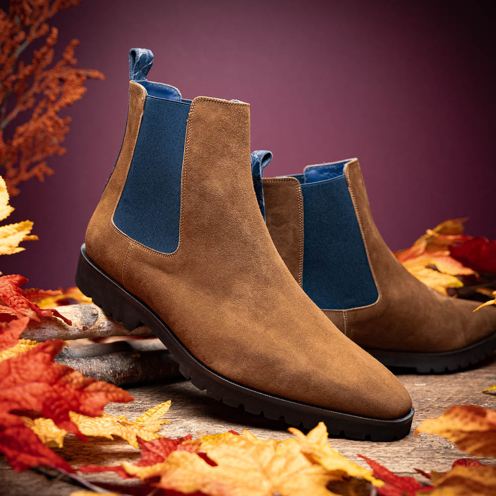 Product view 7 - 46-210-CGN GIANNA Suede Chelsea Boot, Cognac - Zelli Italia