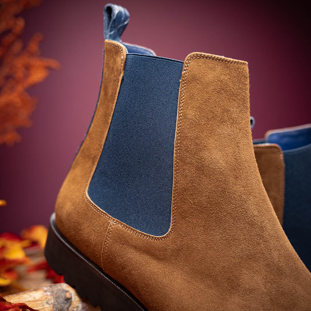 Product view 8 - 46-210-CGN GIANNA Suede Chelsea Boot, Cognac - Zelli Italia