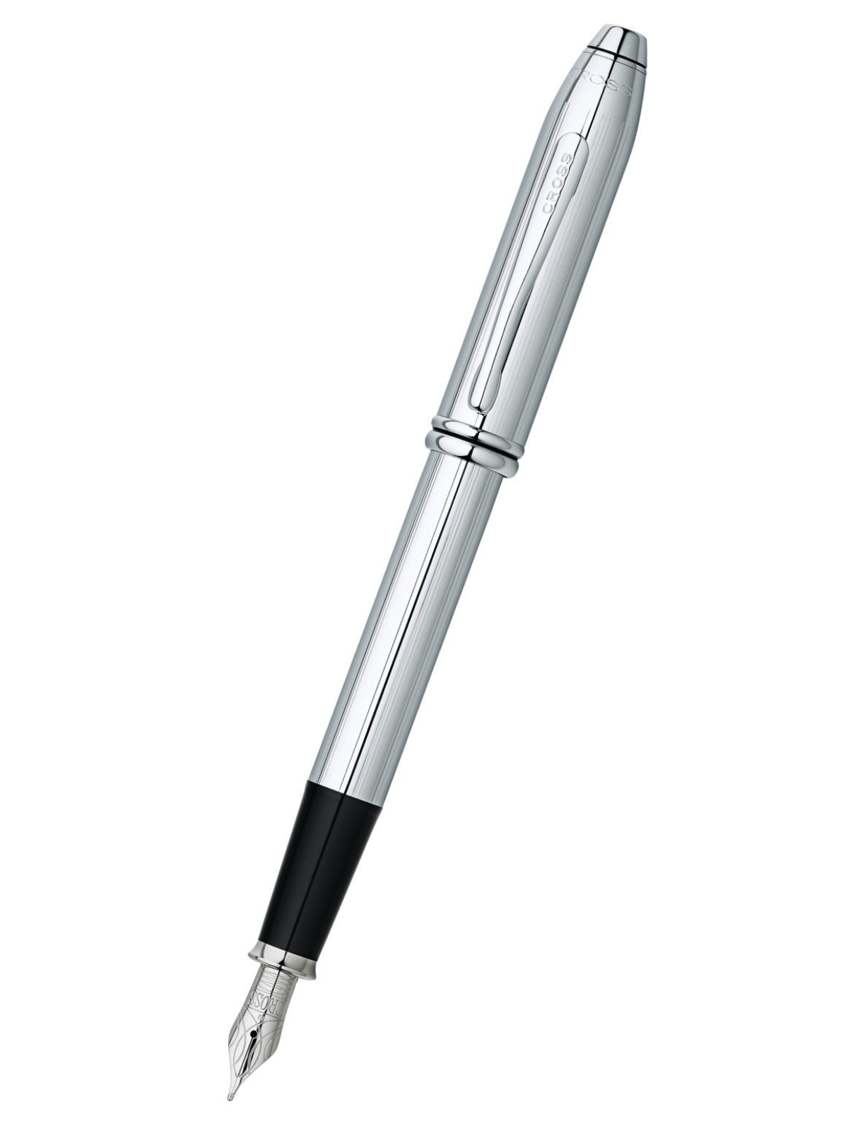 A.T. Cross Townsend Lustrous Chrome Stainless-Steel Medium Nib Fountai - premium quality - A.T. Cross