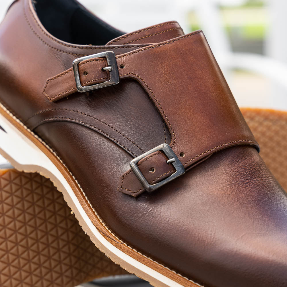 Product view 7 - 55-103-BRN LEGERRA Hand Burnished Italian Calfskin Monkstrap, Brown - Zelli Italia