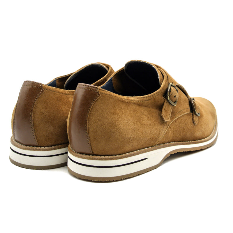 Product view 4 - 56-100-CGN LEGERRA Sueded Goatskin Monkstrap, Cognac - Zelli Italia