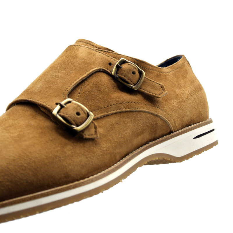 Product view 5 - 56-100-CGN LEGERRA Sueded Goatskin Monkstrap, Cognac - Zelli Italia