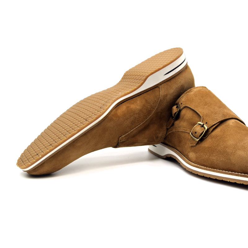 Product view 6 - 56-100-CGN LEGERRA Sueded Goatskin Monkstrap, Cognac - Zelli Italia