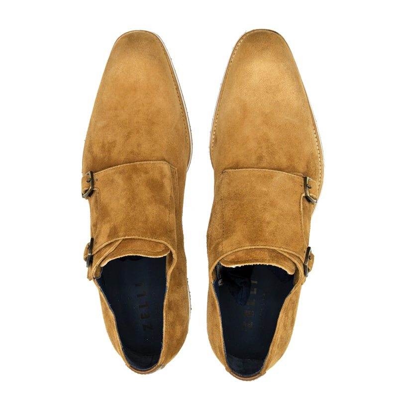 Product view 7 - 56-100-CGN LEGERRA Sueded Goatskin Monkstrap, Cognac - Zelli Italia