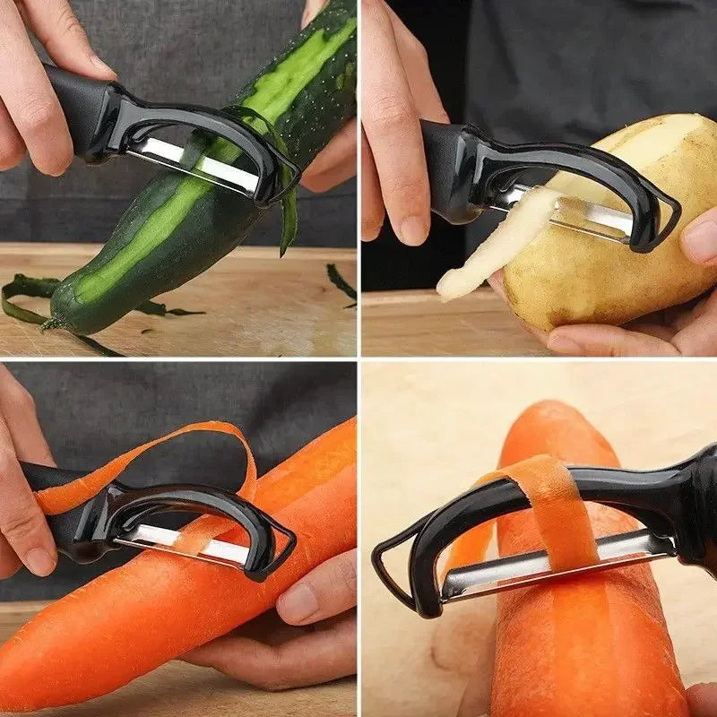Close-up detail showing quality craftsmanship and materials - Swivel Vegetable Peeler with Dual Blades Stainless Steel Pot
