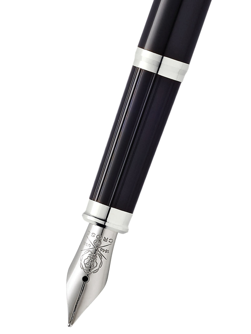 Close-up detail showing quality craftsmanship and materials - Century® II Black Lacquer Fine Nib Fountain Pen