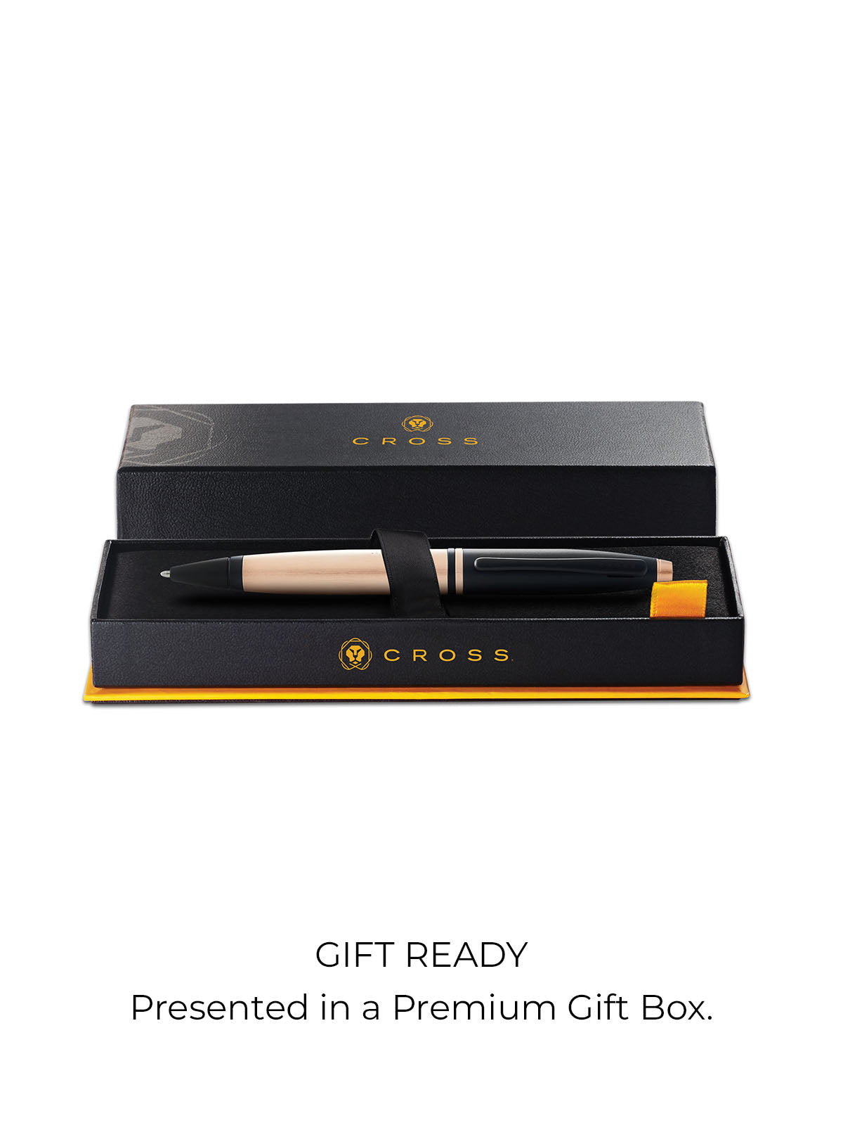 Product view 4 - A.T. Cross Calais Brushed Rose Gold Plate and Black Lacquer Ballpoint - A.T. Cross