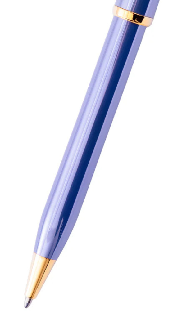 Close-up detail showing quality craftsmanship and materials - A.T. Cross Century II Lavender Blue Ballpoint Pen - Comforta