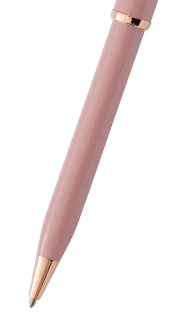 Close-up detail showing quality craftsmanship and materials - A.T. Cross Century II Smoky Pink with Rose Gold Plated Appoi