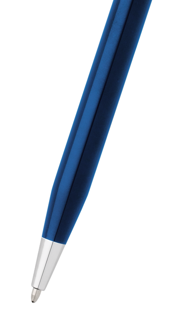 Close-up detail showing quality craftsmanship and materials - A.T. Cross Classic Century Glossy Translucent Blue PVD Ballp