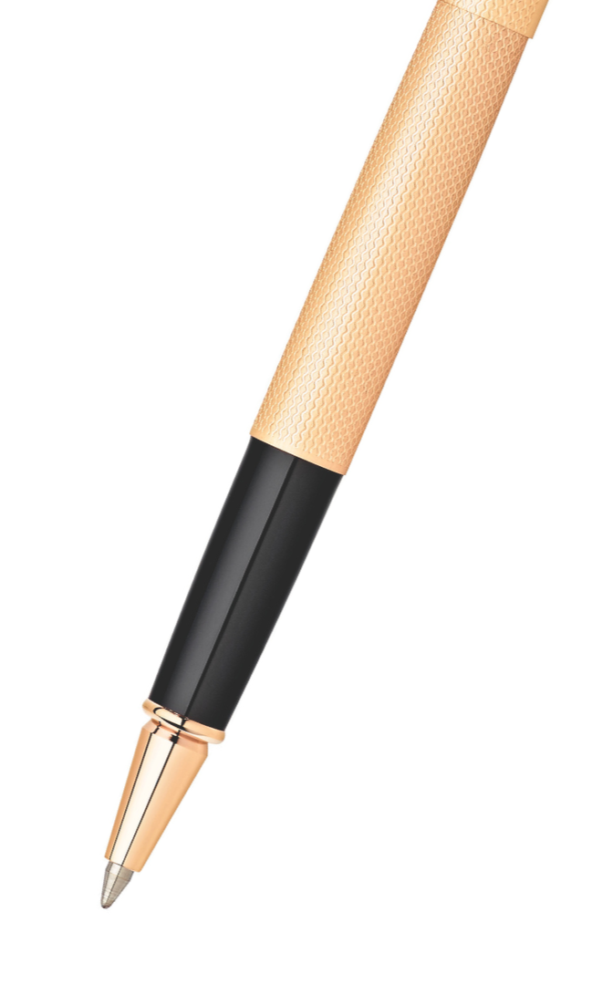 Close-up detail showing quality craftsmanship and materials - A.T. Cross Classic Century Brushed Rose-Gold PVD Rollerball 