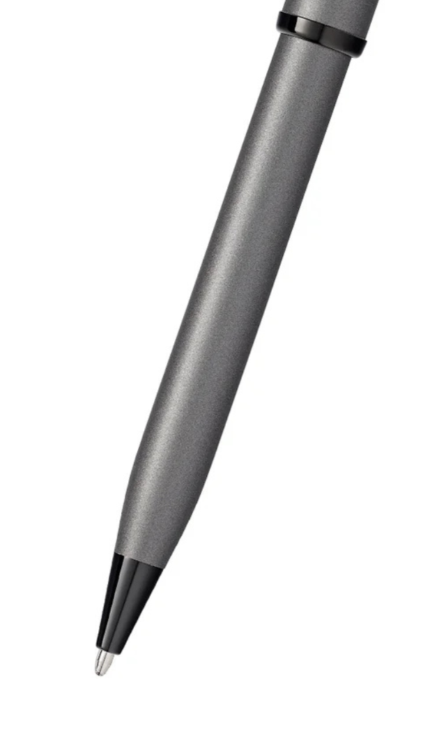 Close-up detail showing quality craftsmanship and materials - A.T. Cross Century II Gunmetal Gray Ballpoint Pen - Comforta