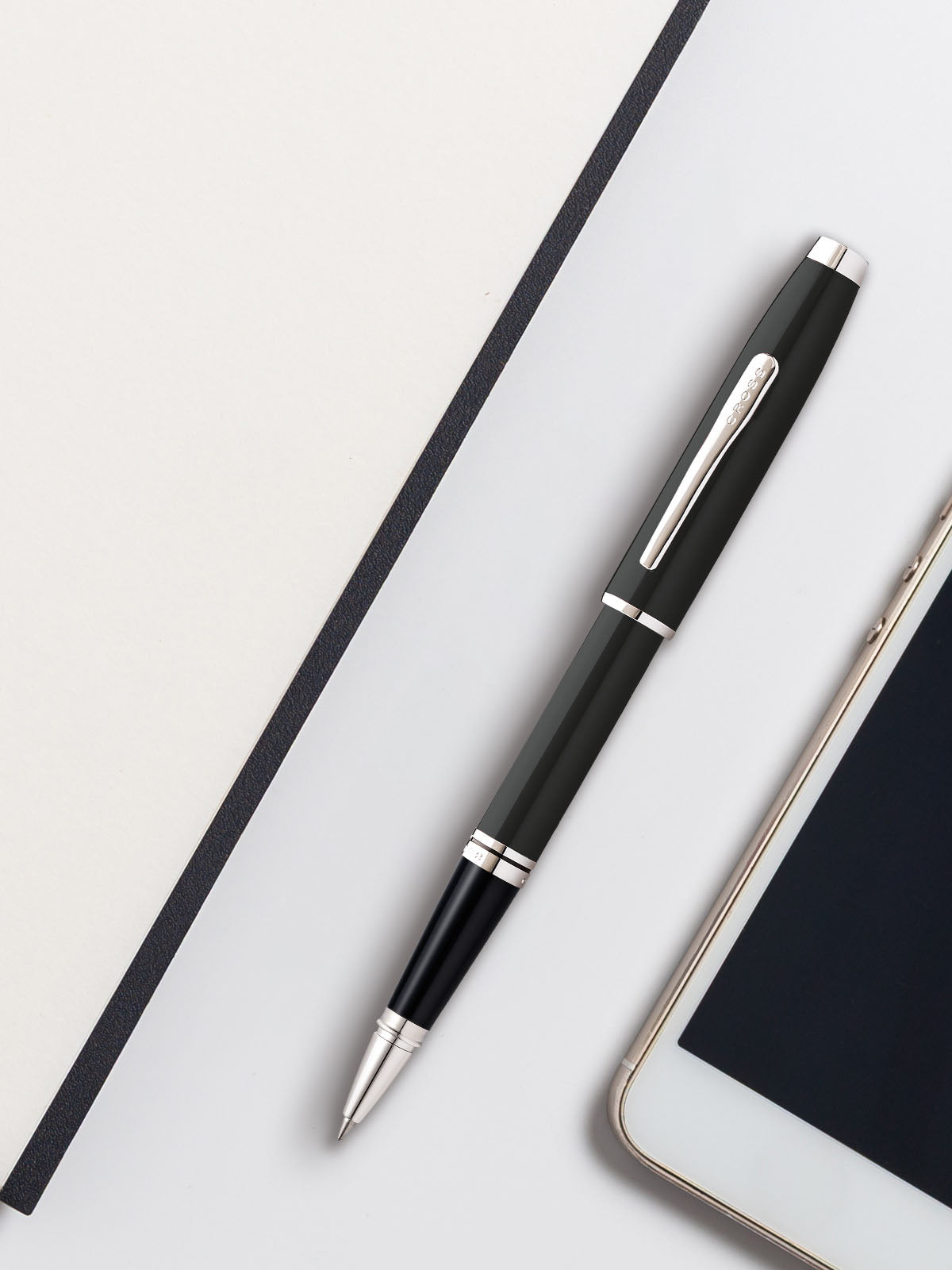 Product view 4 - A.T. Cross Coventry Black Lacquer Rollerball Pen - Natural Left-Handed - A.T. Cross