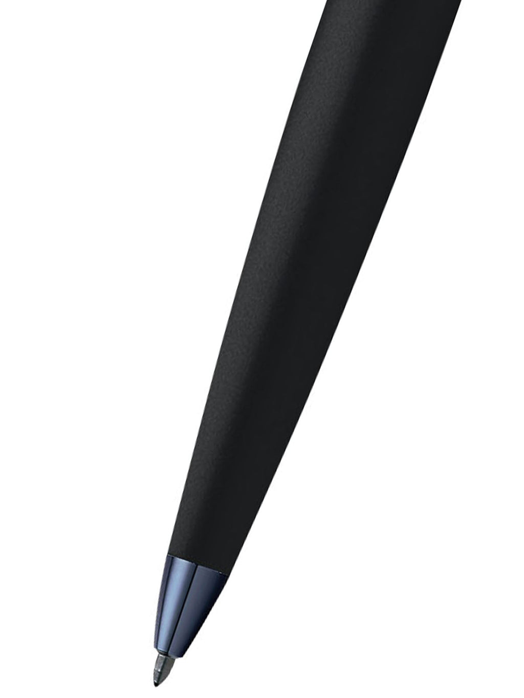 Close-up detail showing quality craftsmanship and materials - A.T. Cross ATX Basalt Black with Blue PVD Ballpoint Pen - Co
